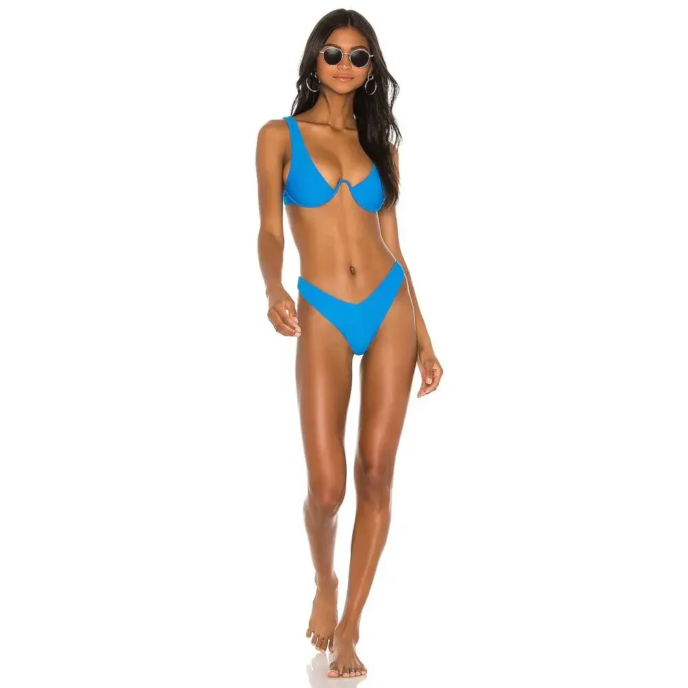 Lovers & Friends Call To Me Bikini Top Bright‎ Blue Underwire Swimsuit Sz XXS - Picture 3 of 7
